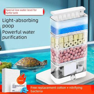 乌龟低水位过滤器龟鱼缸底吸泵净水循环三合一滴流过滤盒吸便设备