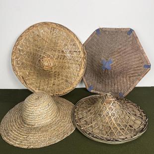 采购产品民间旧物品，竹帽，草帽，六角形竹帽，乡村覆古怀旧装饰