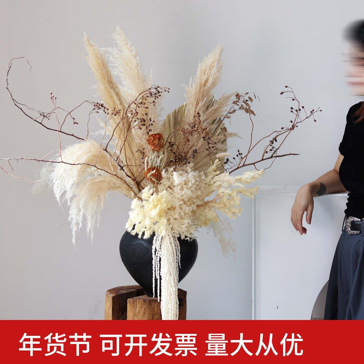 干燥花花束永生植物装饰插花花瓶台面橱窗摆设