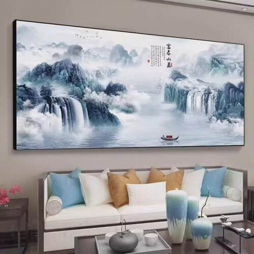 5d钻石画2025新款客厅满钻富春山居流水生财风景手工贴钻十字绣y