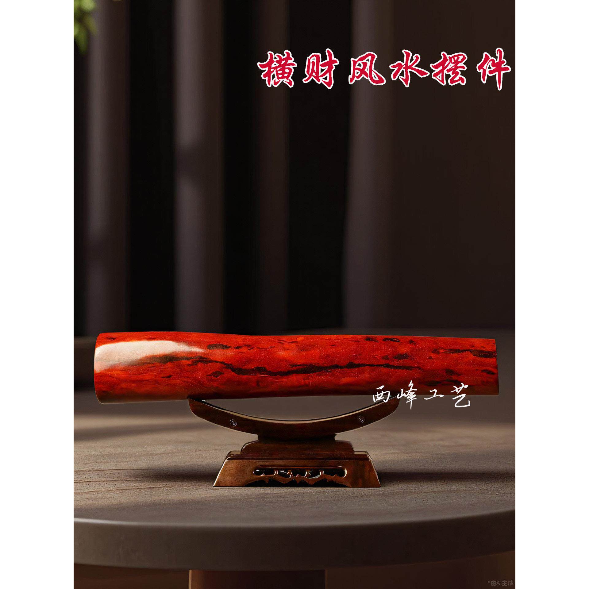 定制非洲小叶紫檀横财开运木招财风水摆件风水柱客厅玄关办公室