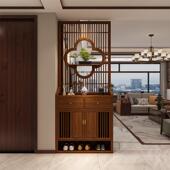 新中式 实木屏风鞋 柜一体玄关隔断柜入户正对门客厅进门遮挡置物柜