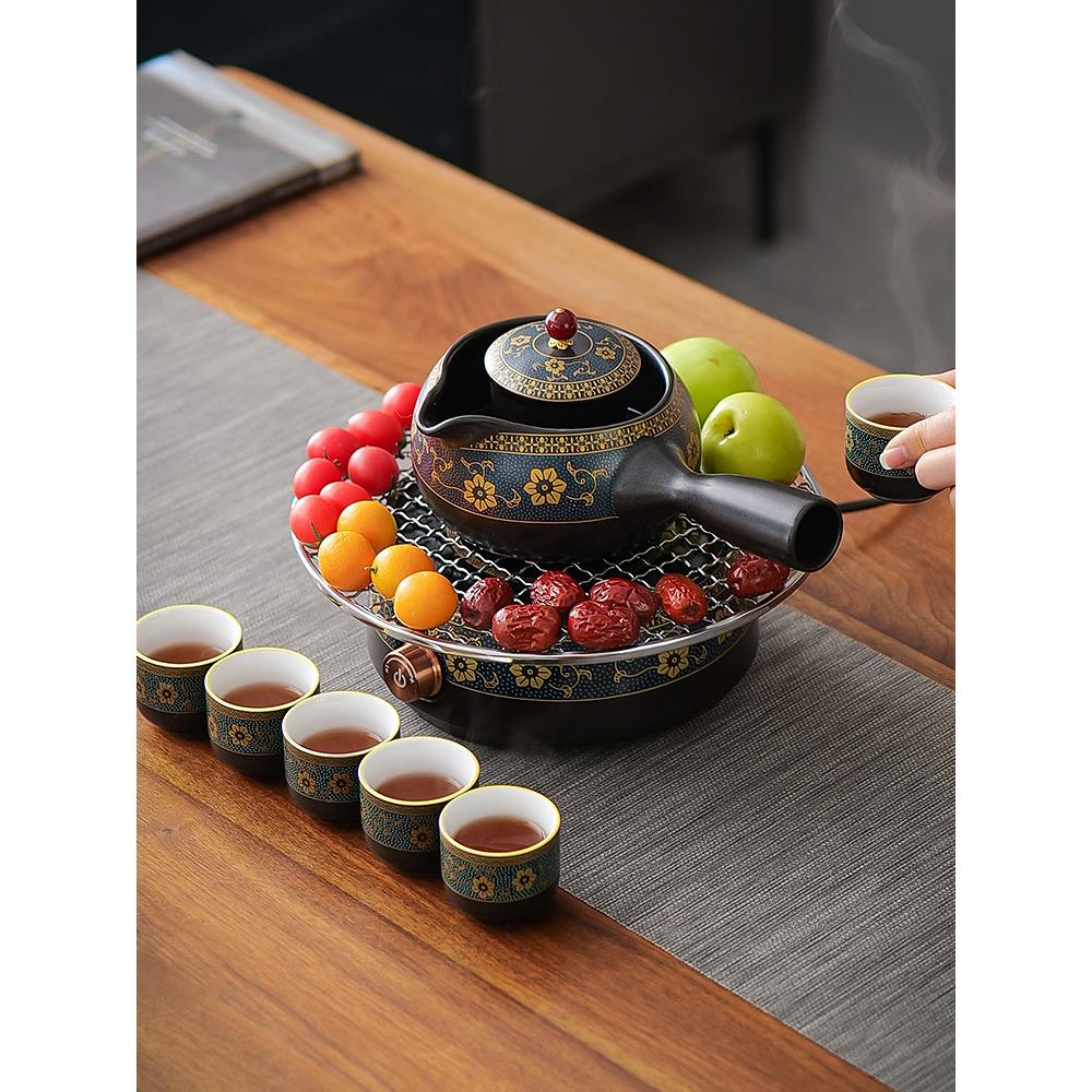 电陶炉陶壶煮茶炉围炉煮茶器粗陶烧水壶家用电热茶炉茶具泡茶炉