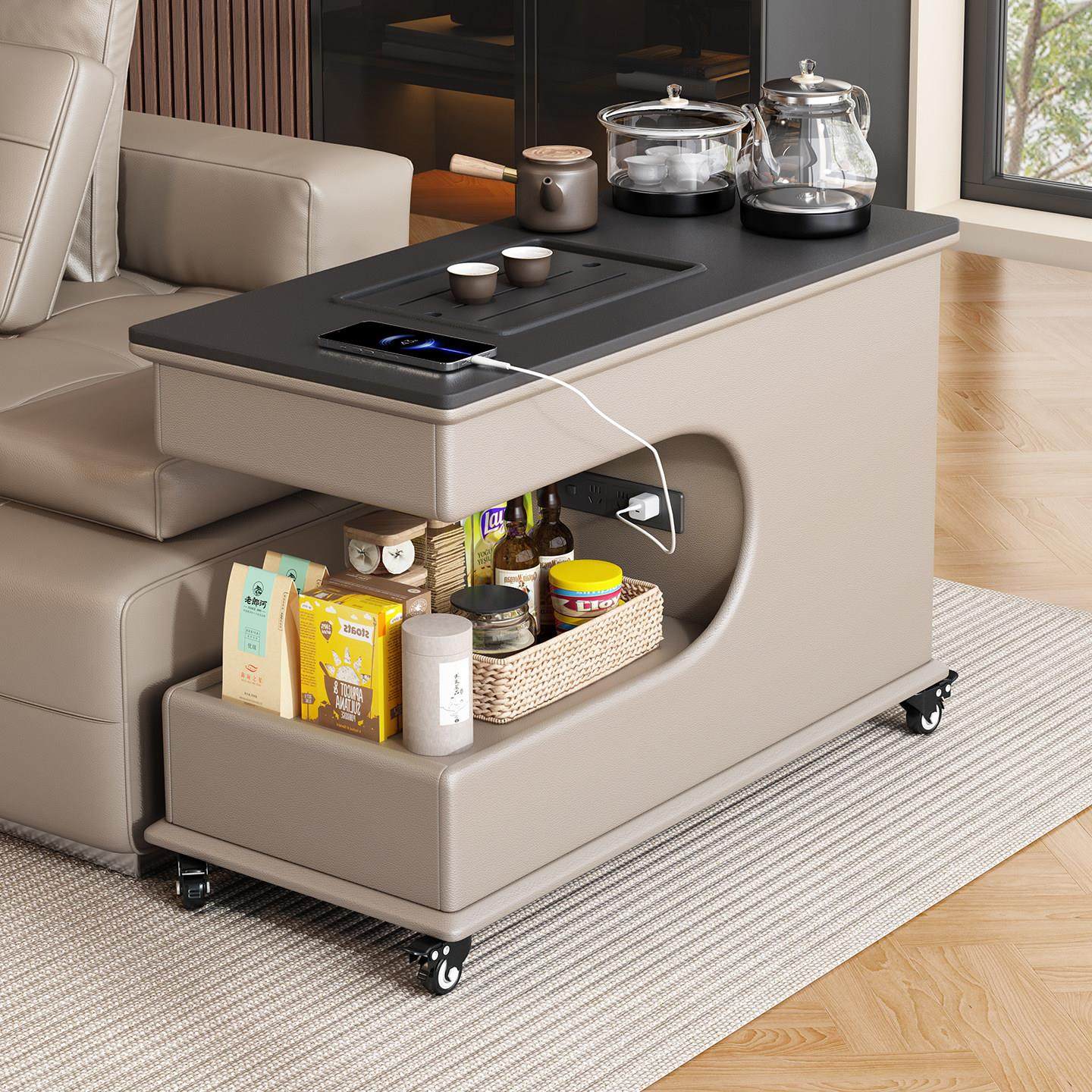 2025新款可移动沙发旁边几侧边柜客厅家用轻奢高级小户型实木茶几