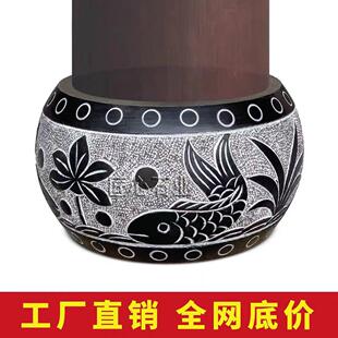 青石柱墩底座石墩子路障门口柱脚石空心柱皮石头圆墩凳柱顶石庭院