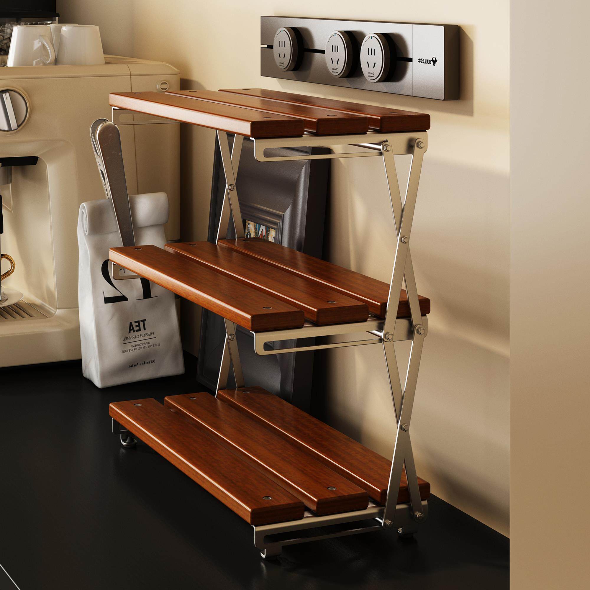 免安装办公桌面收纳整理架置物架欧式包豪斯风格台面桌上多层杯架