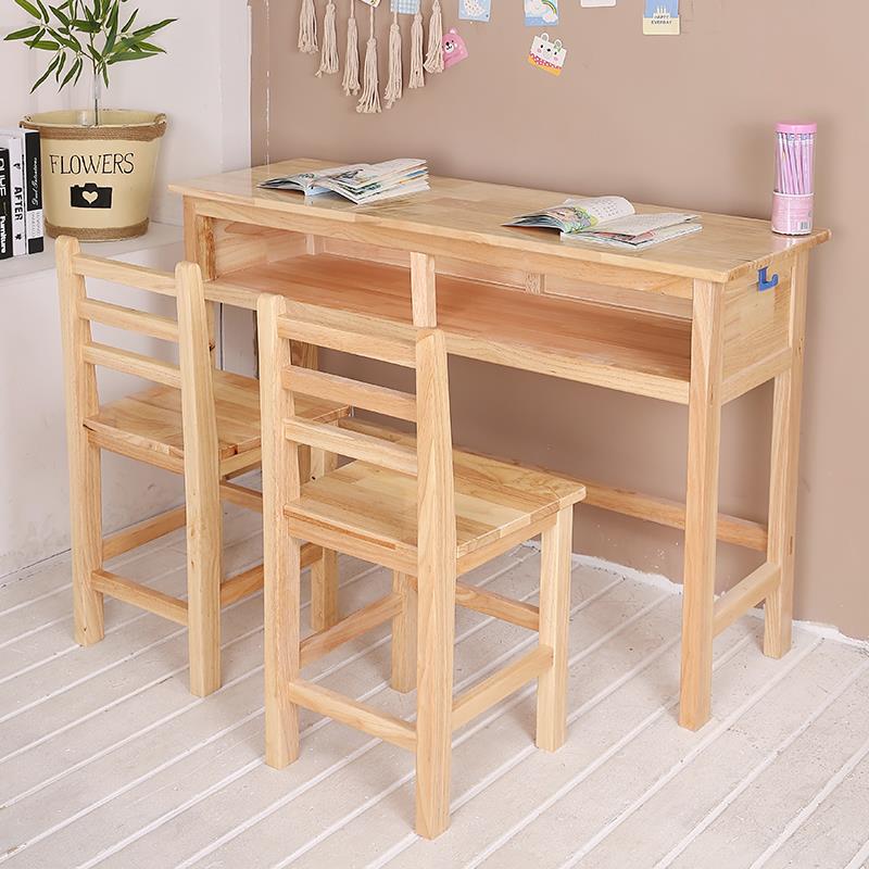 全实木双人课桌椅家用桌椅套装学校初中小学生儿童学习桌厂家直销