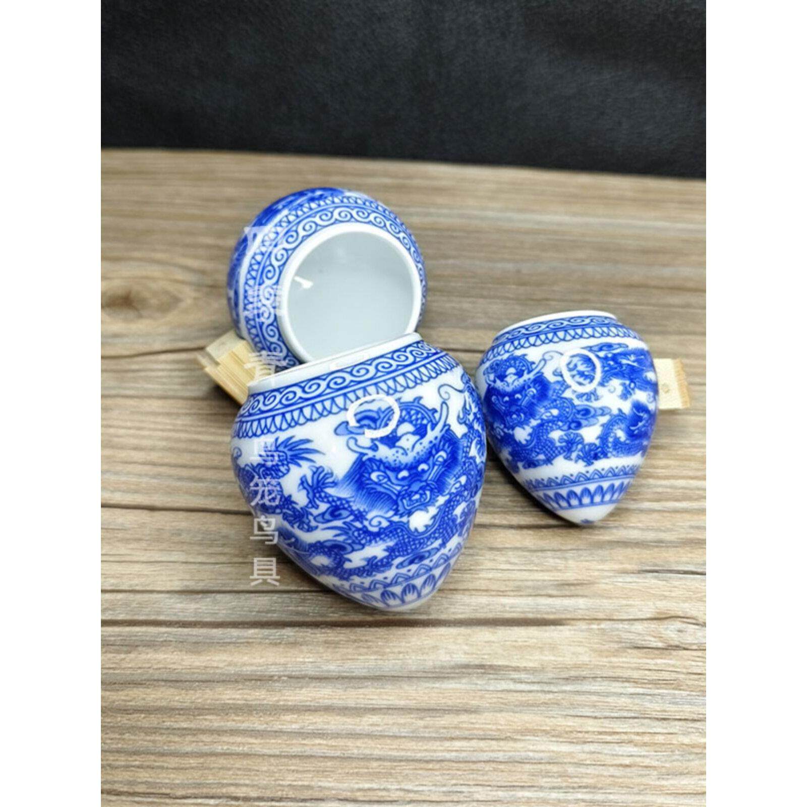 景德镇青花瓷武隆画眉鸟食罐鸟杯鸟碗饰品宇轩中大型鸟用品