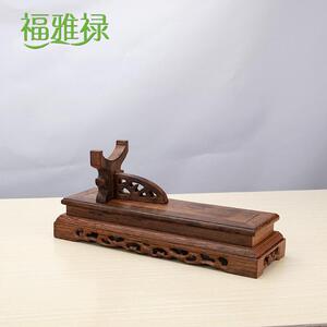 福雅禄玉如意摆件专用红木底座鸡翅木工艺礼品摆饰方形底座百财人