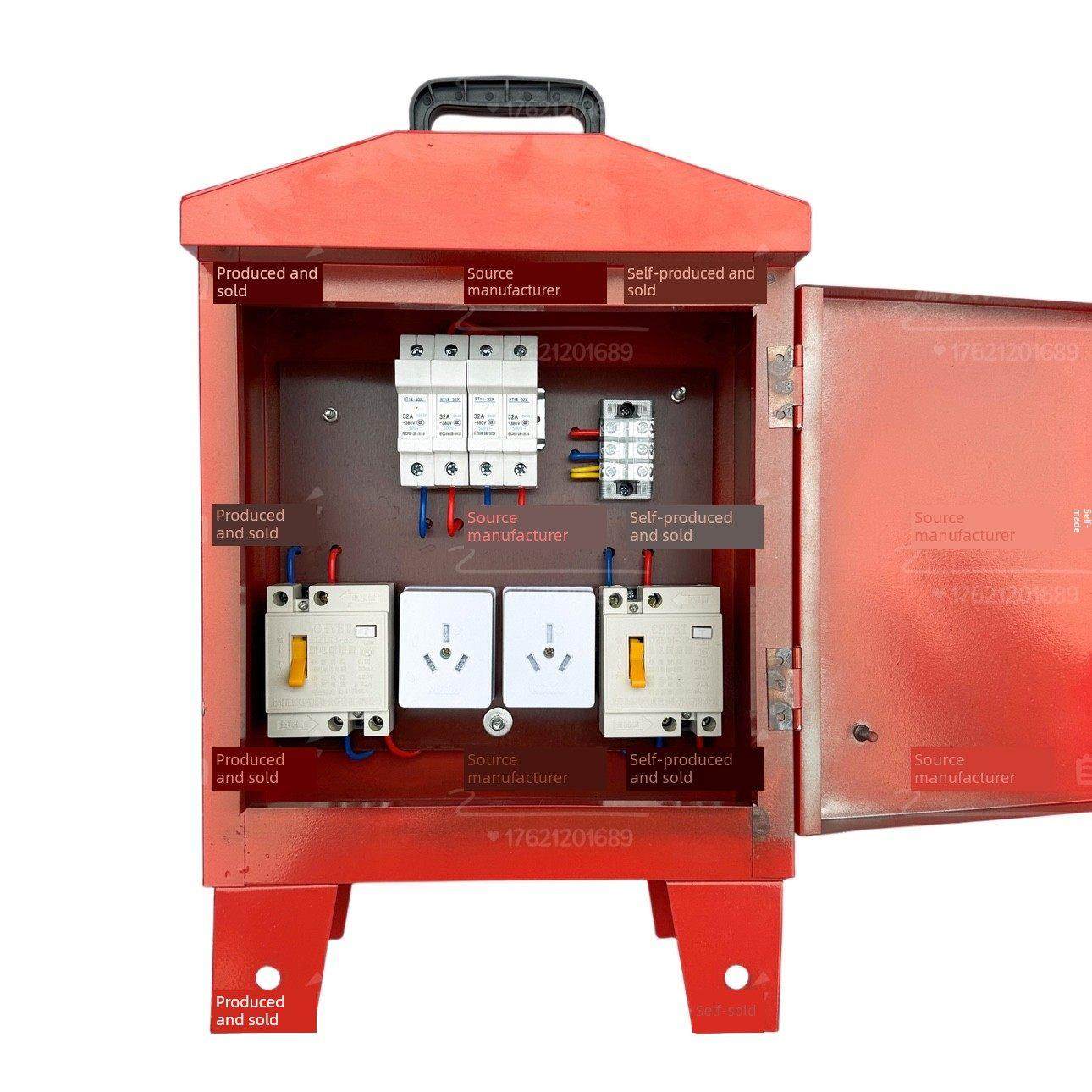 工地临时手提红色三级配电箱 220V二照明三孔插座 防雨型二机,电子/电工,强电布线箱,淘宝优惠券,粉丝福利购,淘宝优惠卷