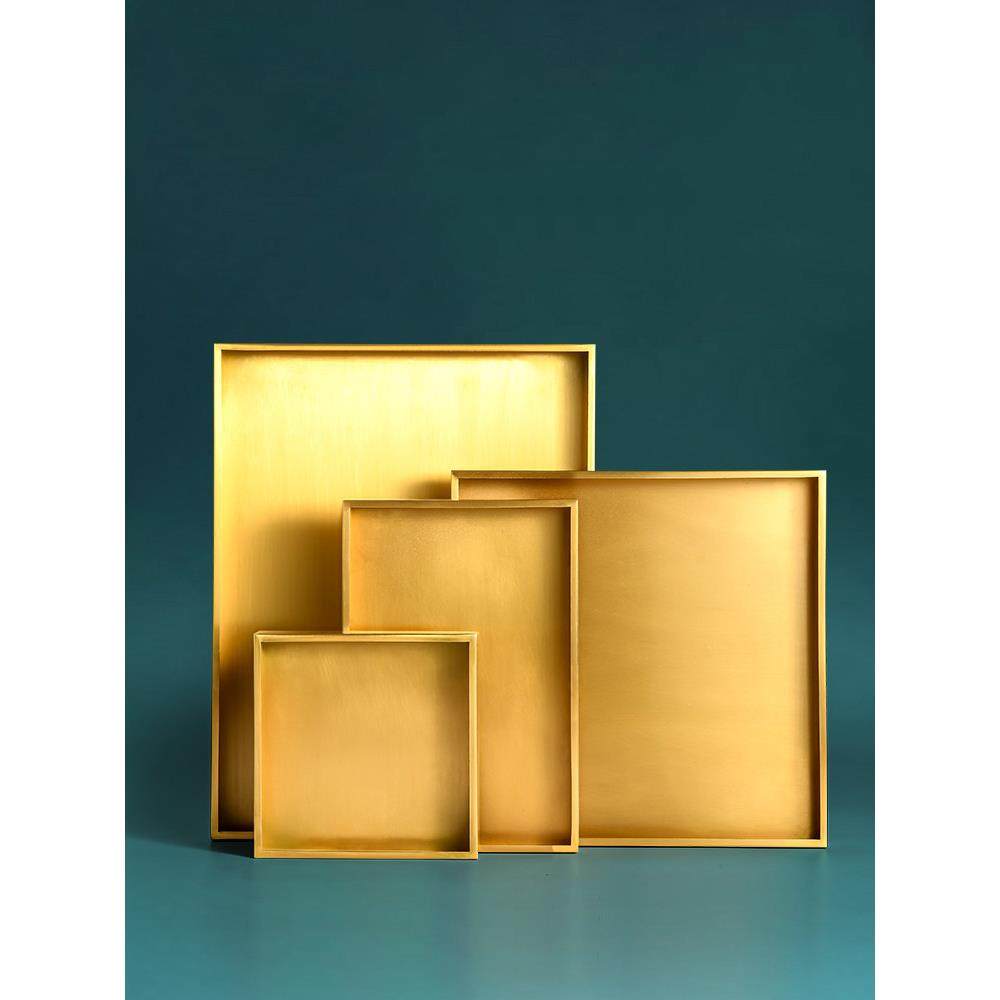 金属方形黄铜盘子圆形金色摆件家用托盘茶几首饰钥匙玄关收纳定制,家居饰品,装饰摆件,淘宝优惠券,粉丝福利购,淘宝优惠卷