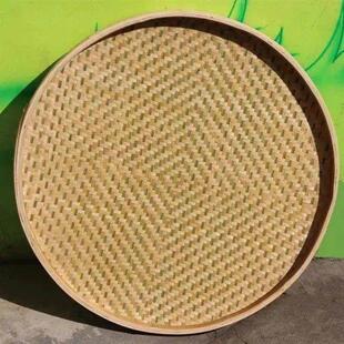 新品家用晾晒无孔圆簸箕竹匾竹筛子竹编制品精品编织纯手工竹制品
