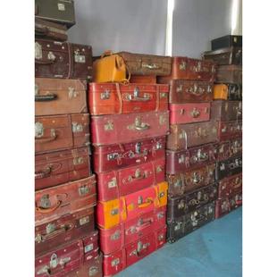 采购产品文化皮革怀旧古董旧物老式行李箱皮革行李箱大型行李箱大