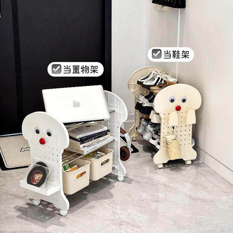 小狗简易鞋柜家用门口儿童换鞋架小窄鞋架省空间多层鞋子置物架子