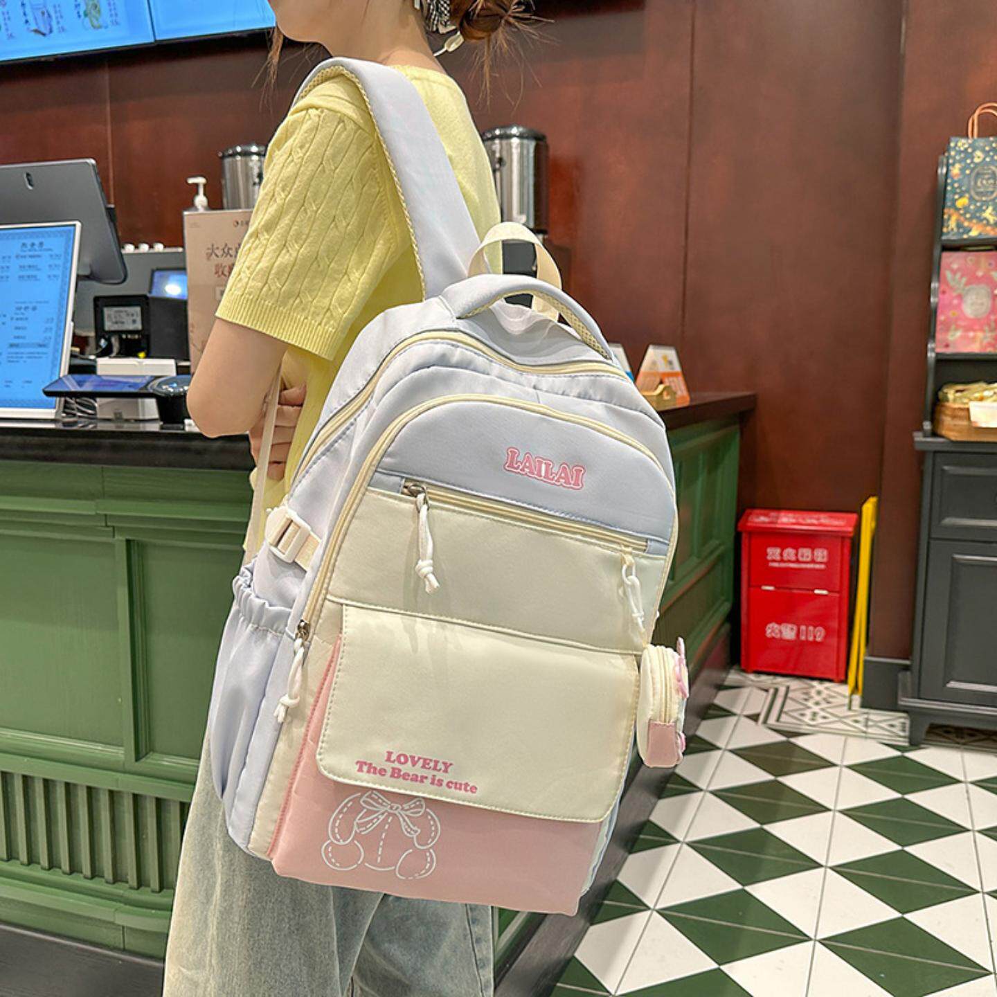 日系百搭高颜值新款大容量男女小清新ins耐用多功能双肩背包