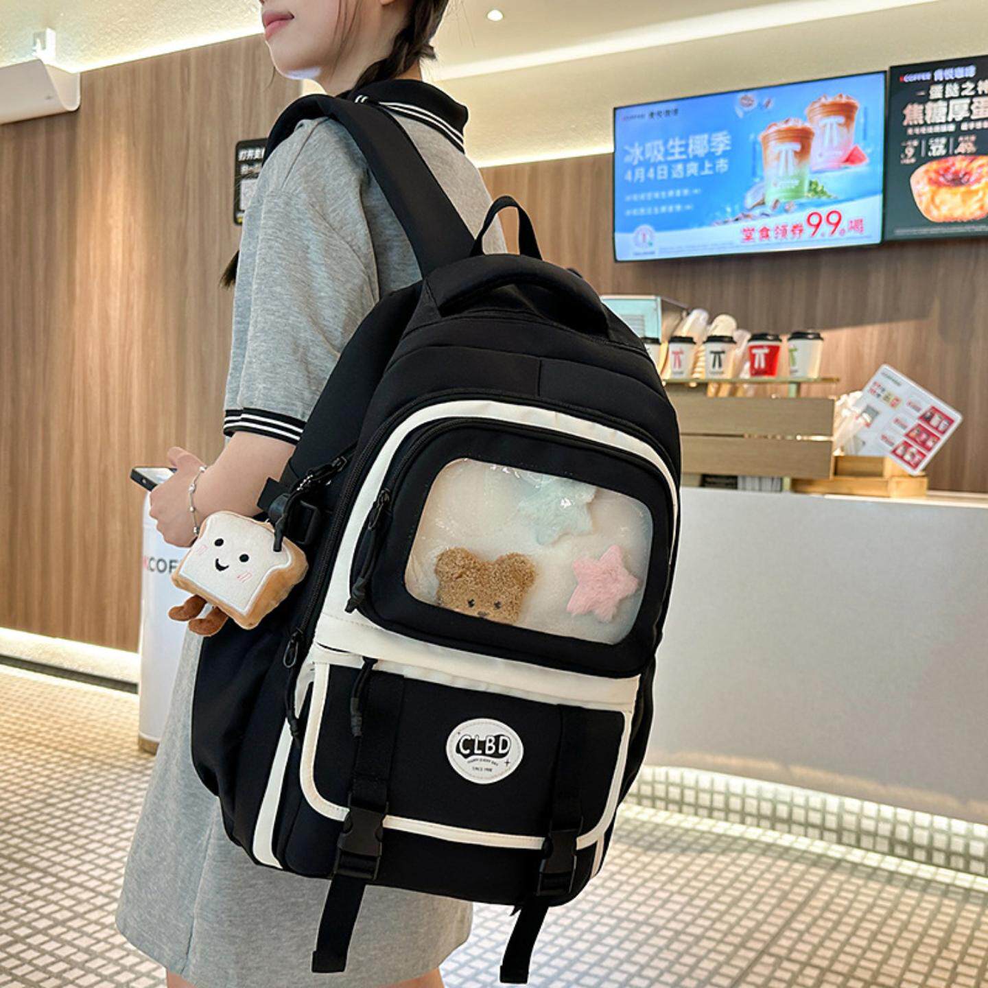 书包小众设计高颜值日系可爱男书包大容量初高中大学生双肩包