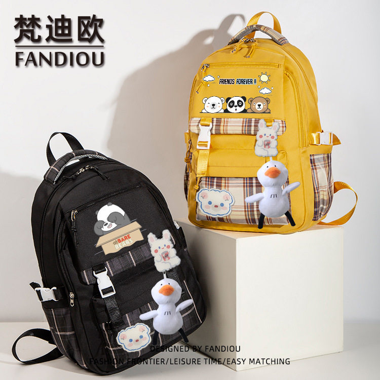 WeBareBears手办周边咱们三只裸熊书包女小学生三到五六年级中学