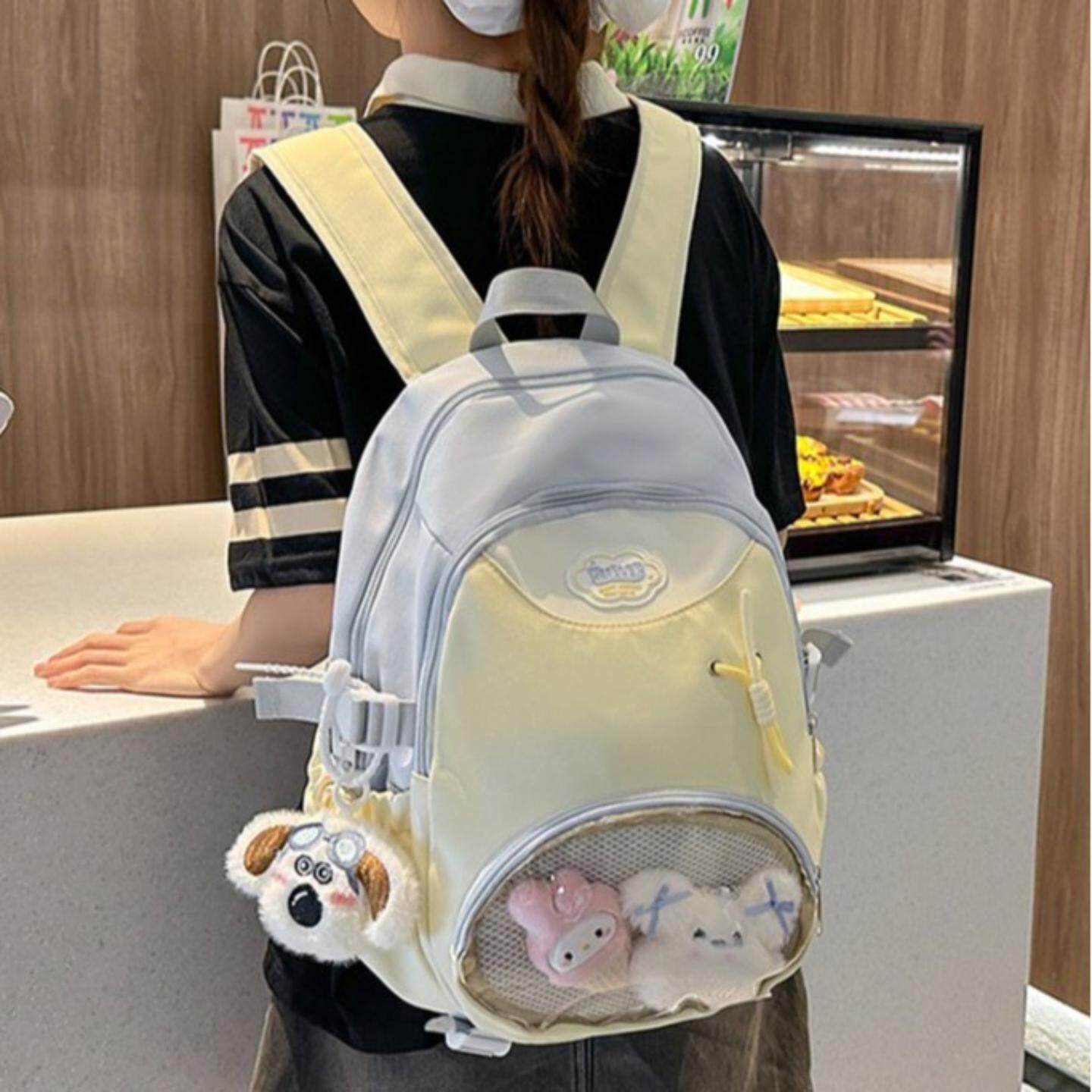 大容量初中高中生学生书包女 ins风日系潮简约百搭旅行背包双肩包