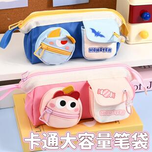 简约高中生大容量耐脏文具盒中小学生女孩文具袋小众不撞款笔袋男