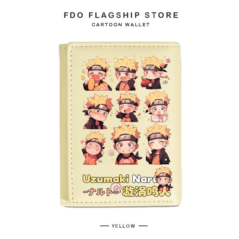 火影忍者手办周边钱包女学生卡通动漫周边旋涡鸣人证件包多卡位二