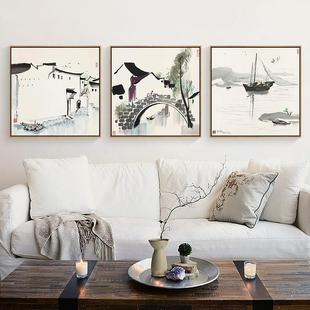 吴冠中装饰画 画新中式客厅沙发背景墙挂画 画中国风写意江南水乡