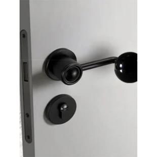 法式中古风门把手木门门锁室内卧室门锁陶瓷黑珍珠磁吸静音分体