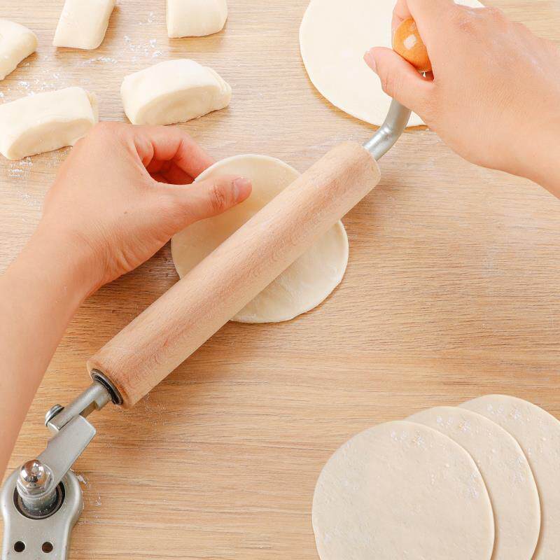 通诺擀面杖饺子皮专用大号商用实木家用不沾擀皮固定滚轴赶面木棍