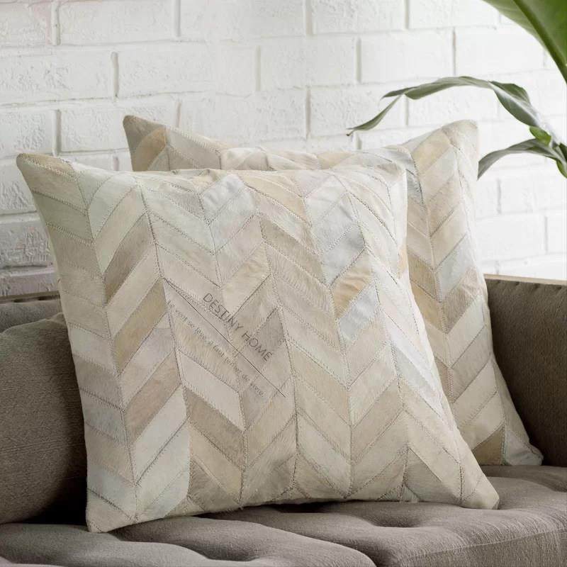 ins北欧手工拼接牛皮抱枕沙发靠背靠枕简约现代大靠垫网红客厅,居家布艺,靠垫/抱枕,淘宝优惠券,粉丝福利购,淘宝优惠卷