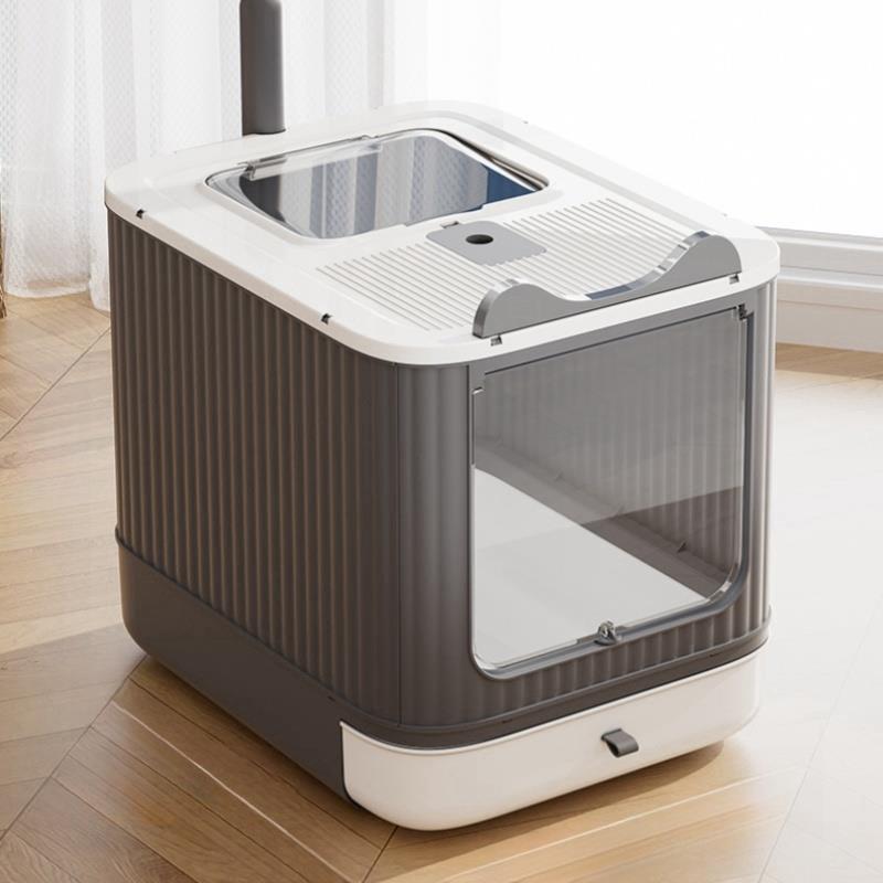 猫砂盆全封闭式折叠超大号号抽屉顶入式幼猫成防外溅猫厕所猫用品