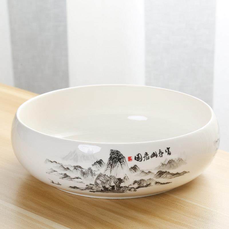 特大号茶洗陶瓷家用青花笔洗粗陶大号水盂水洗茶杯盆中式茶具配件,餐饮具,茶道/零配,淘宝优惠券,粉丝福利购,淘宝优惠卷