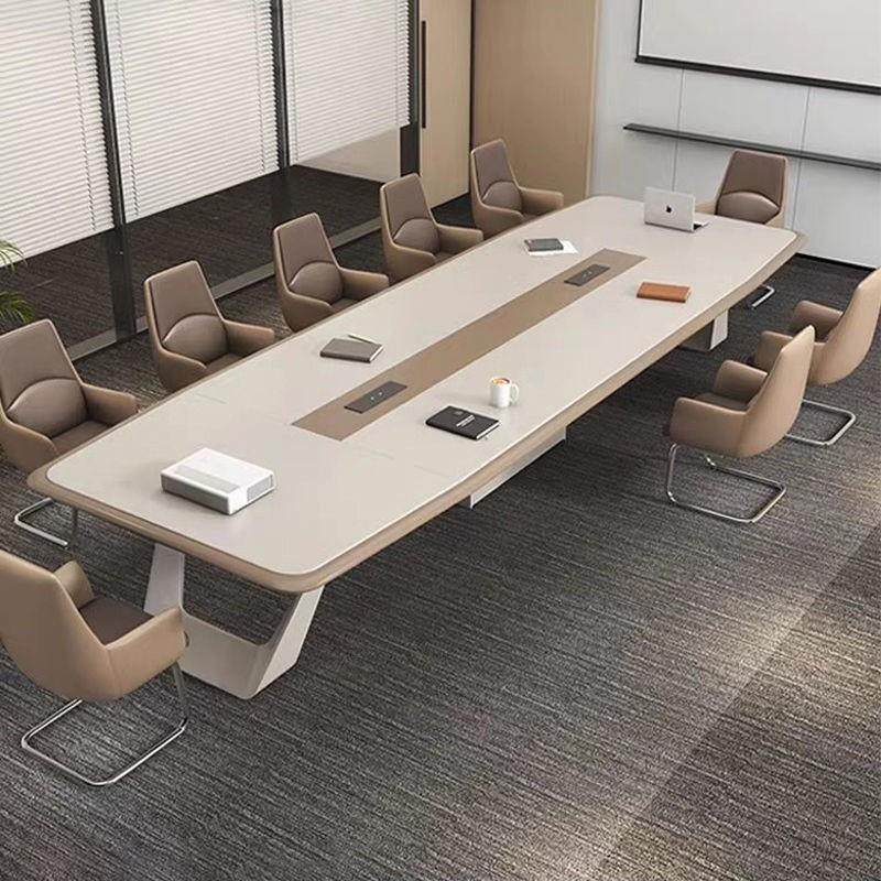 高档烤漆会议桌长桌大中型办公室简约现代会议桌培训洽谈桌椅组合
