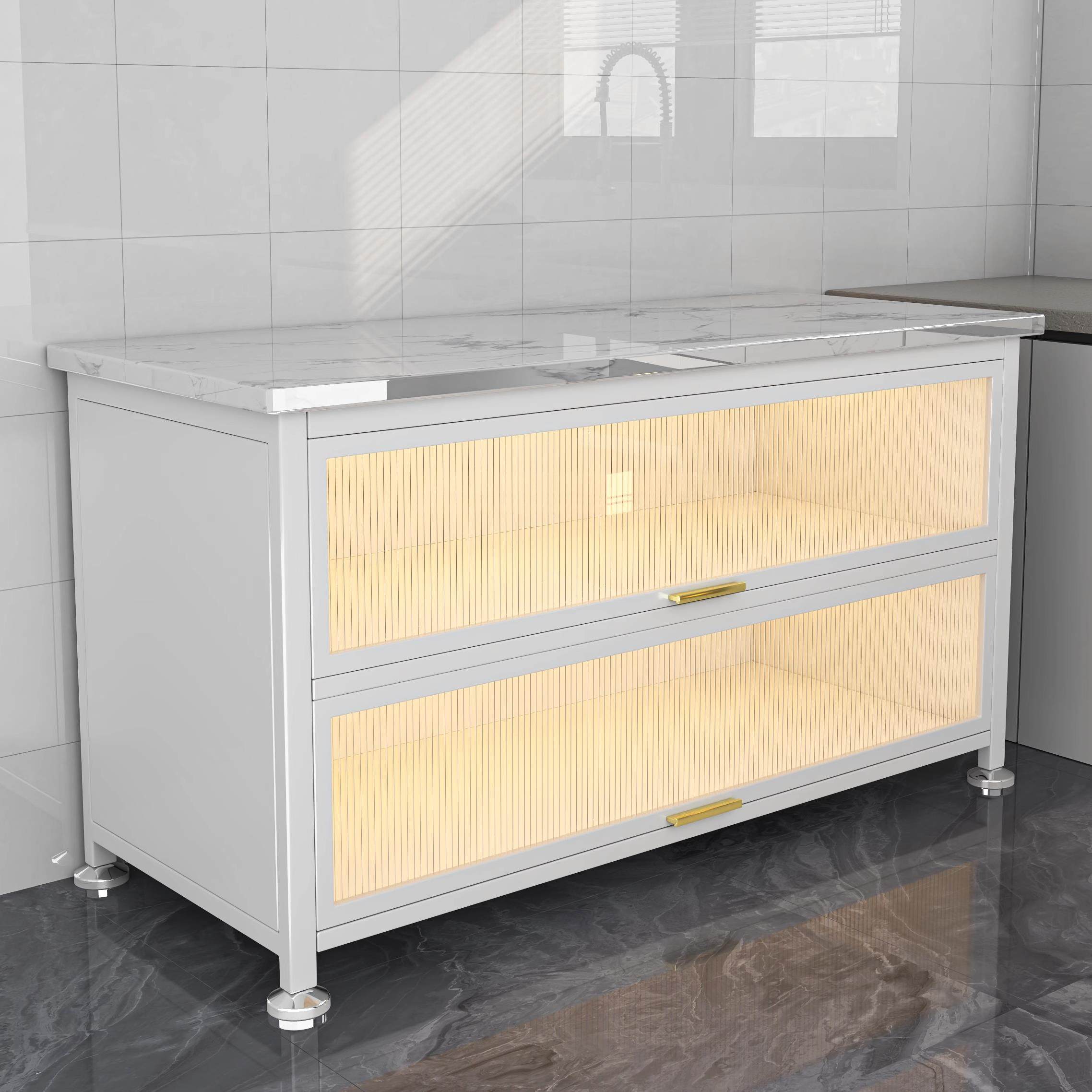 厨房置物架岩板多层餐柜多功能微波炉收纳柜落地带门整体橱柜收纳,厨房/烹饪用具,微波炉置物架,淘宝优惠券,粉丝福利购,淘宝优惠卷