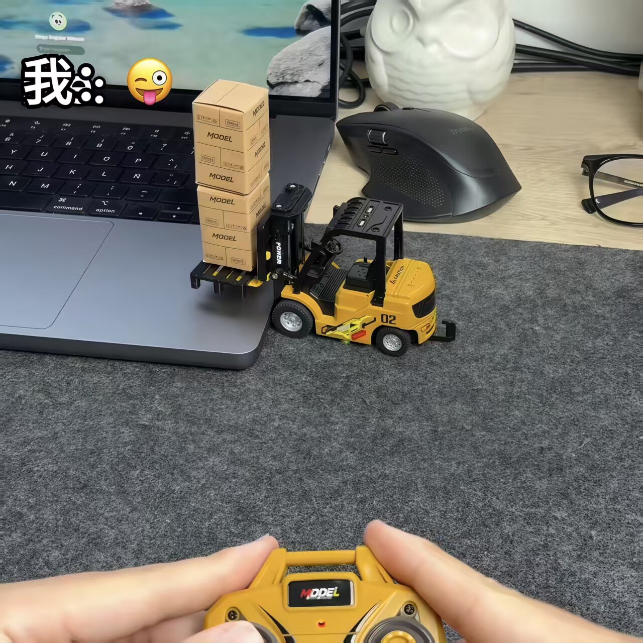 遥控小叉车合金工程车儿童玩具
