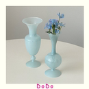 法式 DoDo 中古玻璃花瓶Vintage高脚奶蓝奶玉莫兰迪古典浮光跃金