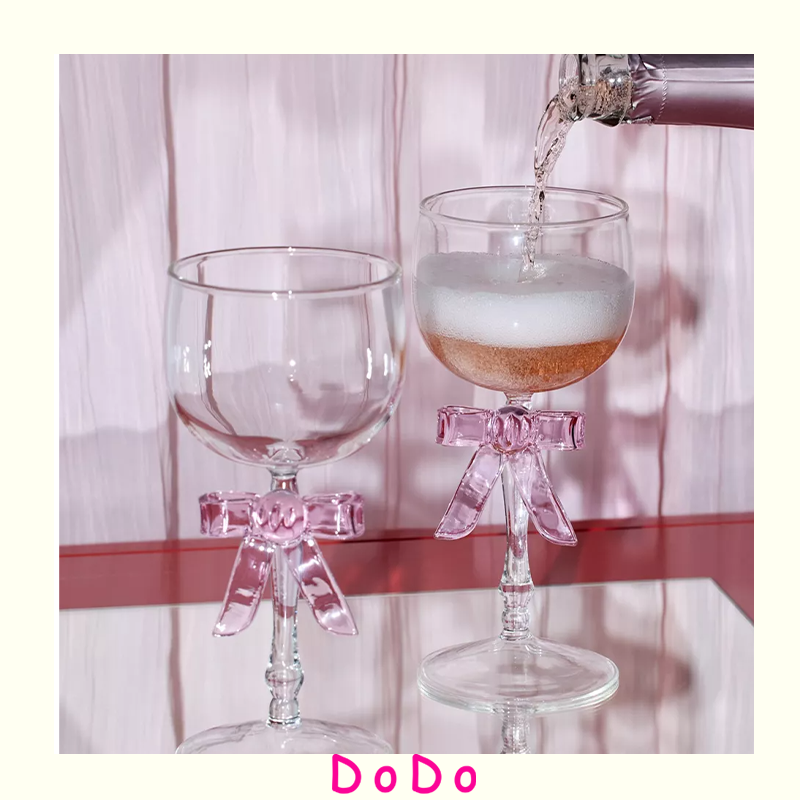 DoDo丨微醺蝴蝶结香槟杯ins风情侣玻璃高脚杯鸡尾酒红酒起泡酒杯