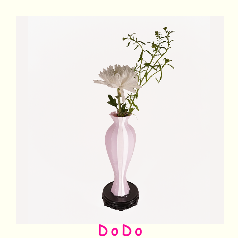 3D打印丝绸缎花瓶新中式古典梅瓶