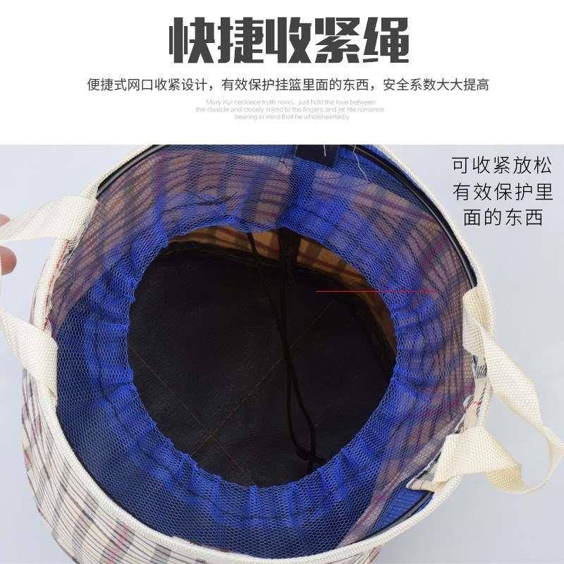 厂家车篮子可折叠女式自行车帆u布轻便布袋购物布蓝车筐前挂中号