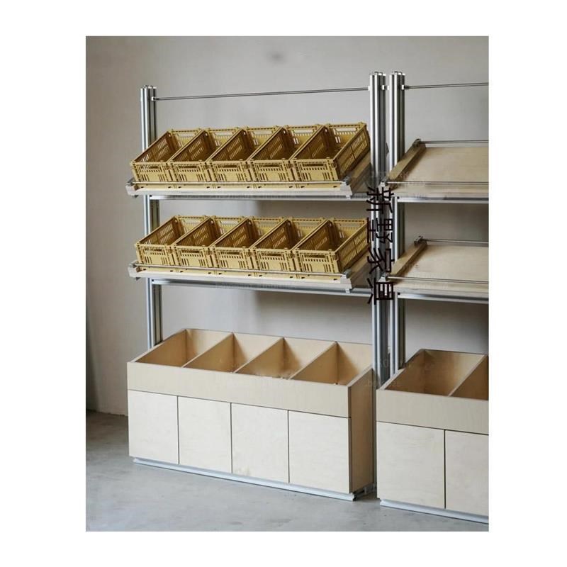 热销简约铝型材中岛货架陈列展示柜多层海洋板隔断层架产品收纳置