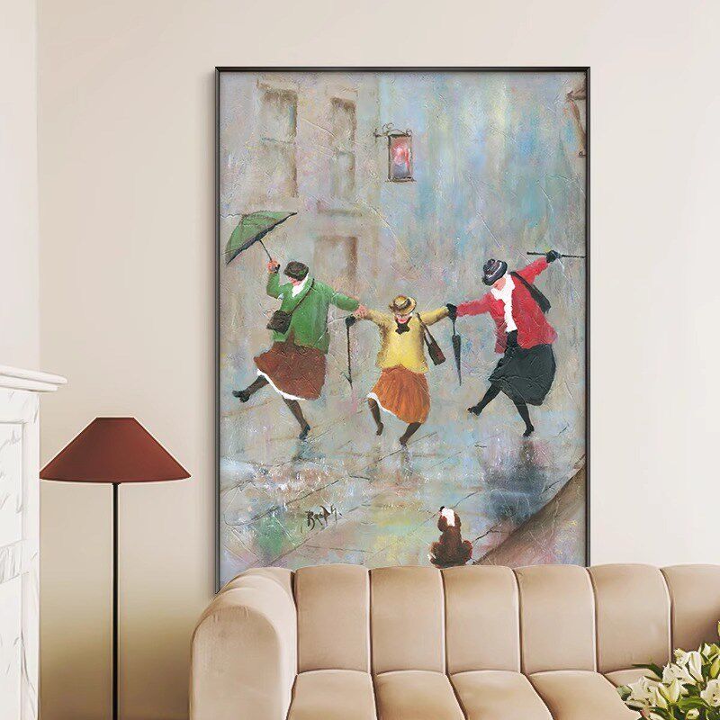 热销小众艺术挂画搞怪老人沙发背景画美式客厅装饰墙壁画复古桌面