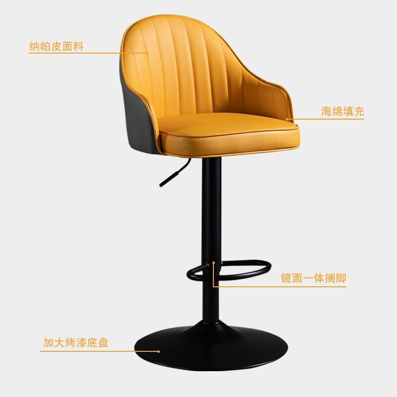 热销吧台椅子轻奢高级感收银台高脚凳简约家用吧凳靠背旋转升降酒
