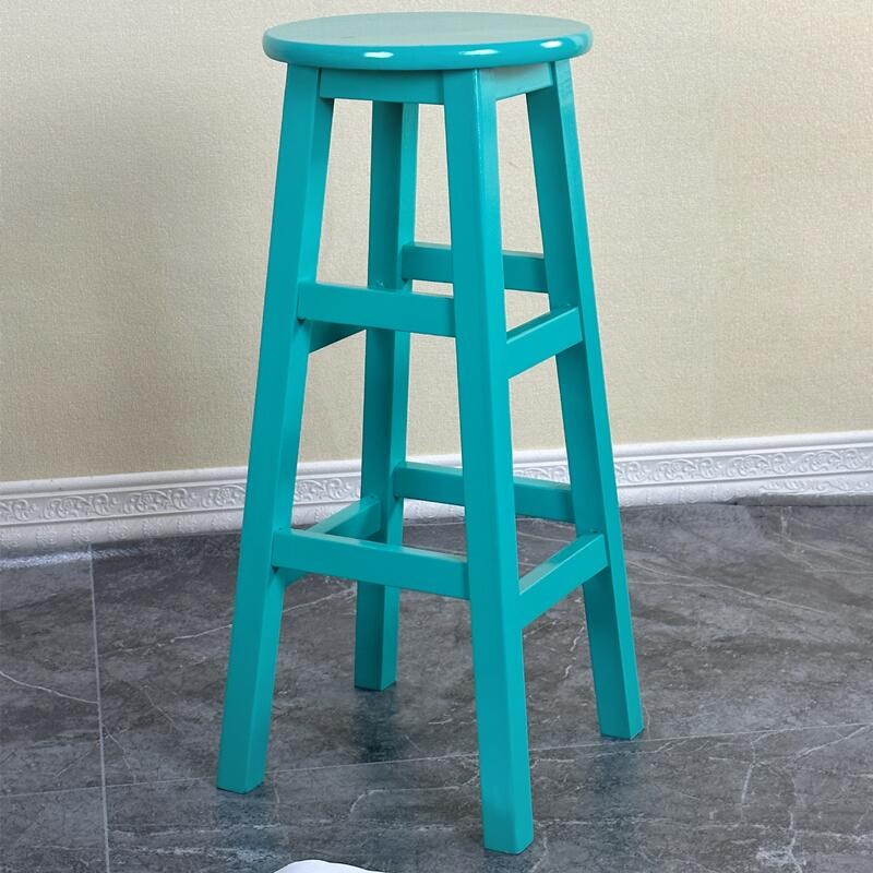热销简约吧台椅实木酒吧椅前台高脚凳家用椅子复古吧台凳手机店高
