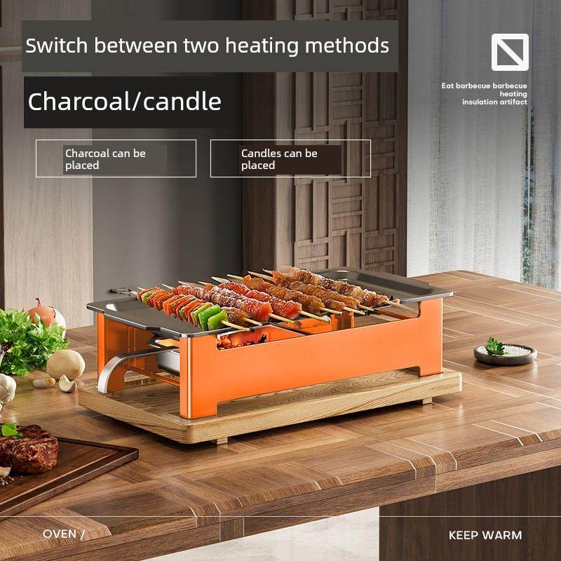 烧烤保温炉商用加热炉蜡烛保温盘烧烤店热串炉烧烤盘子保温架神器