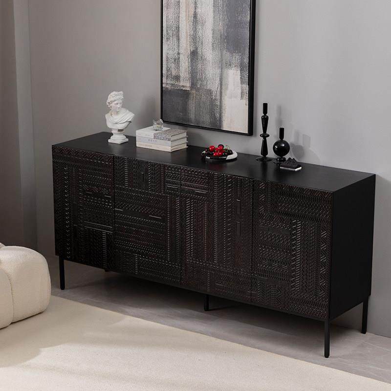 北欧比利时简约餐柜印尼雕花靠墙收纳柜表情轻奢覆古实木玄关柜,住宅家具,餐边柜,淘宝优惠券,粉丝福利购,淘宝优惠卷