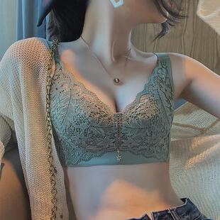 卉岩乳胶文胸聚拢收副乳调整型大胸显小内衣女无钢圈薄款大尺码胸