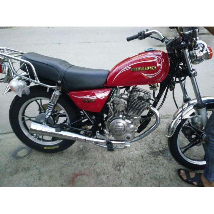 适用铃木摩托车配件GN125H排气管HJ125-8仿太子静音排气管消声器