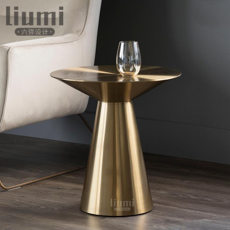 北欧现代不锈钢钛合金拉丝小茶几小户型沙发轻奢角几边几样板房定