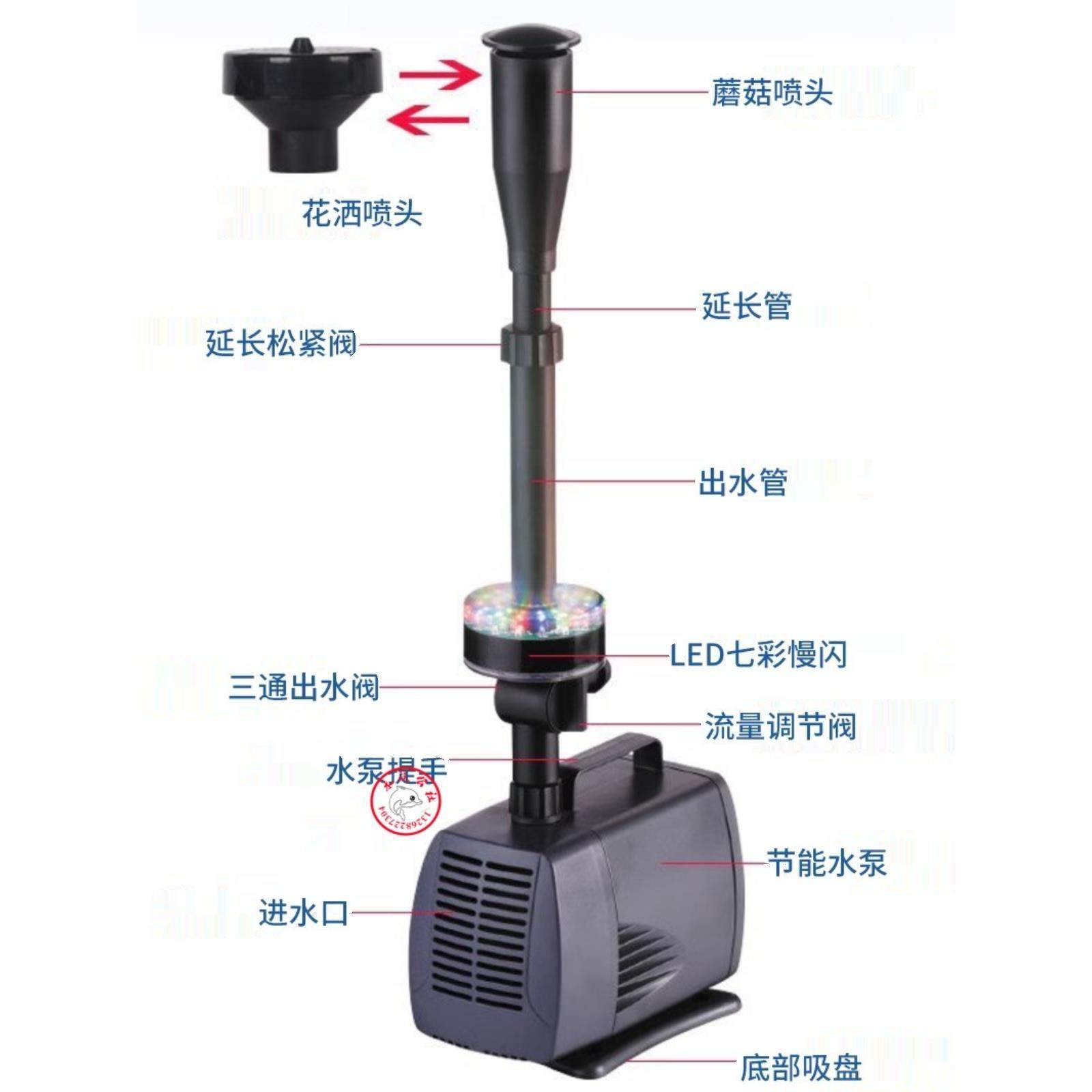 Sebo松宝鱼塘喷泉泵鱼缸循环泵5800Fp带灯笼假山庭院池氧合景观