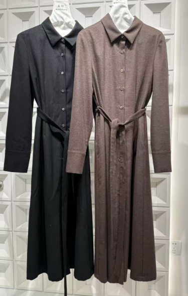 冬季设计师长袖时尚连衣裙POLO领