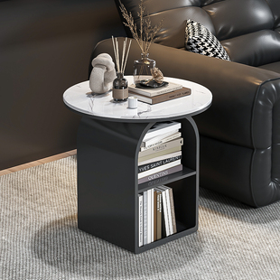 沙发边几轻奢高级感2026新款小户型客厅家用圆形小桌子创意床头柜