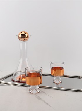 现代简约镜面收纳托盘玻璃酒具卧室餐厅书房办公室茶几家居装饰品